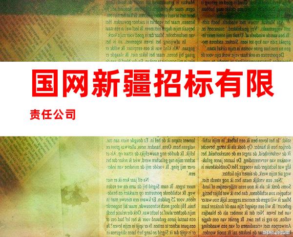 国网新疆招标有限责任公司