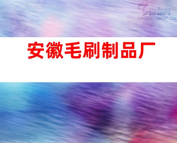 安徽毛刷制品厂