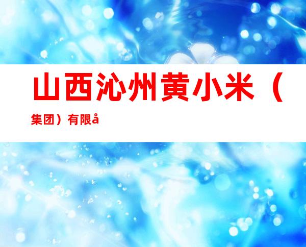 山西沁州黄小米（集团）有限公司