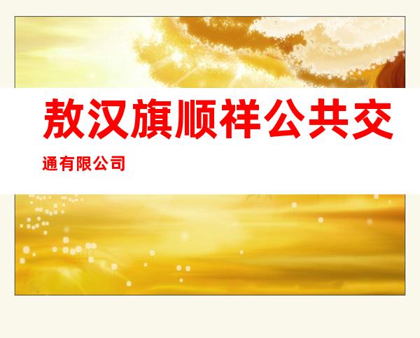 敖汉旗顺祥公共交通有限公司
