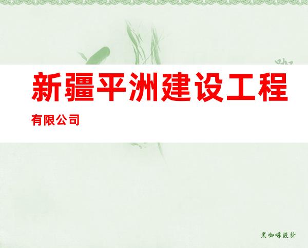 新疆平洲建设工程有限公司