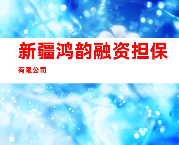 新疆鸿韵融资担保有限公司