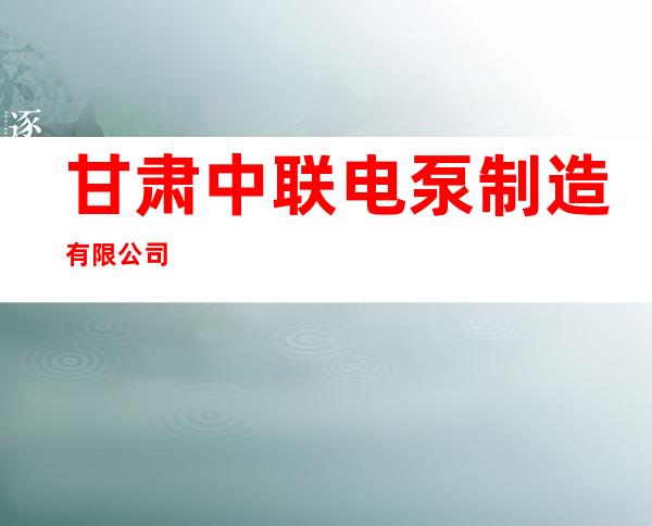 甘肃中联电泵制造有限公司