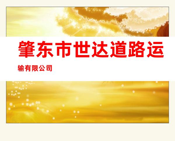 肇东市世达道路运输有限公司