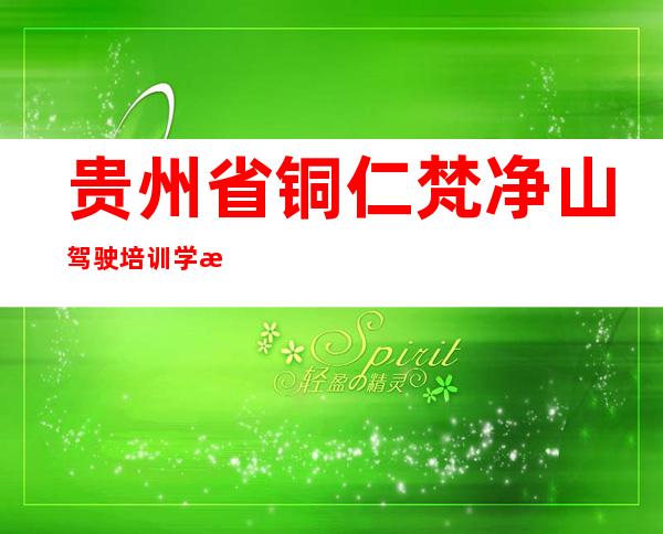 贵州省铜仁梵净山驾驶培训学校有限公司